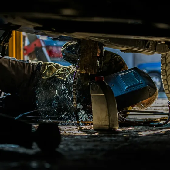 Welding a rocker panel
